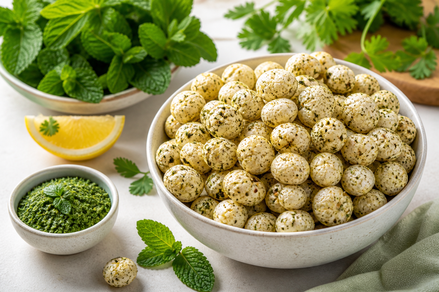 Pudina roasted makhana product presentation