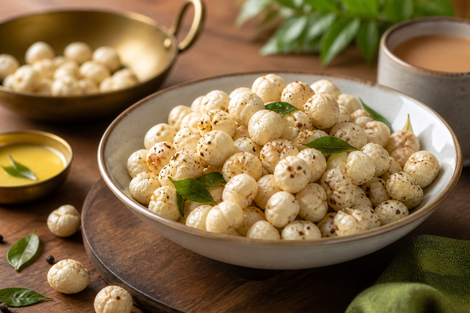 Ghee roasted makhana with spices